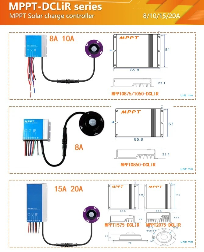 Charge Controller Solar - Sterownik ładowania lamp ulicznych EE1 MPPT,